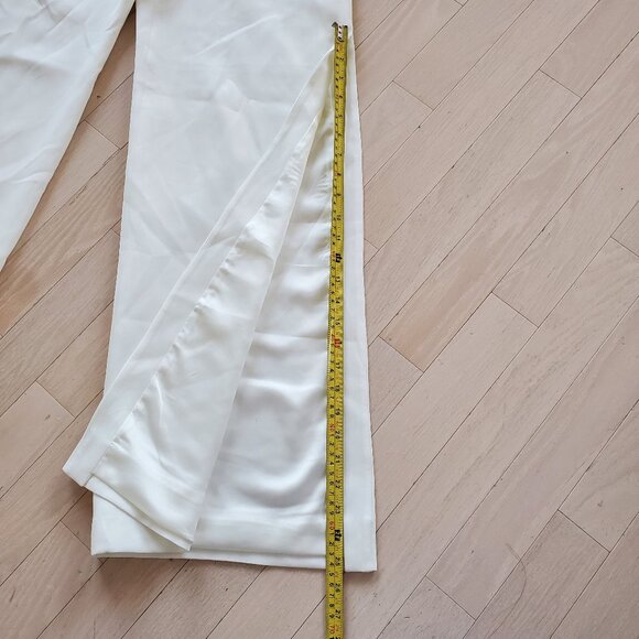 Jonathan Simkhai ! Belted Crepe Wide Leg Jumpsuit in White (US/6) - Picture 5 of 11